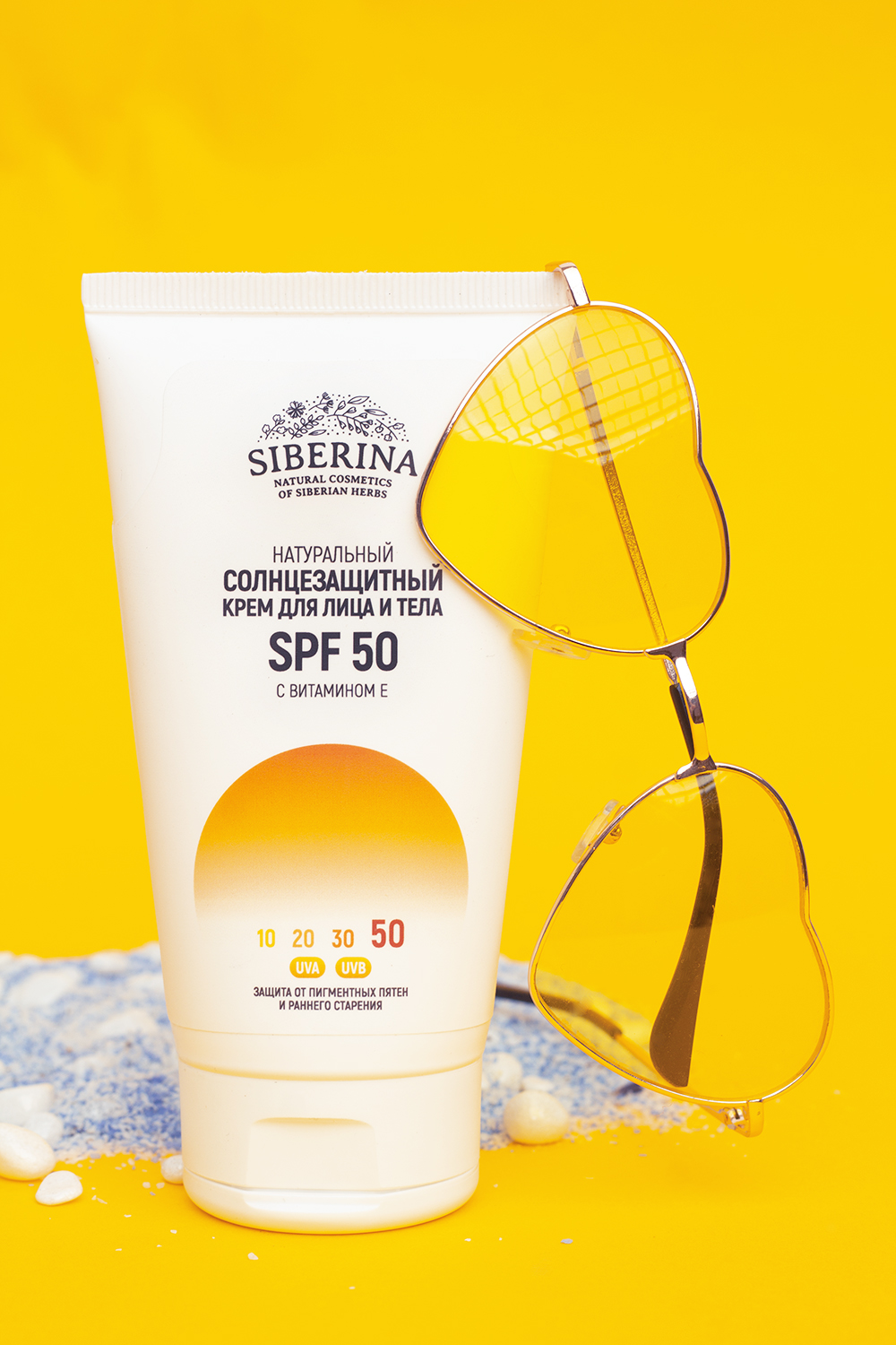 Солнцезащитный крем для лица и тела spf 50 с витамином е SOZ(2)-SIB -  купить в интернет-магазине Siberina.ru в Москве